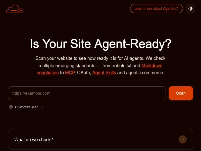 Is Your Site Agent-Ready? by Cloudflare