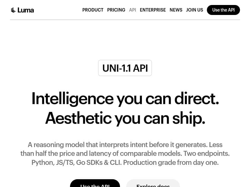 Luma Uni 1.1 API