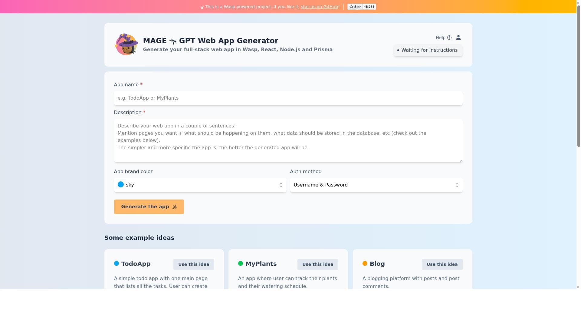 GPT Web App Generator