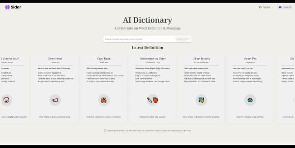AI Dictionary by Sider