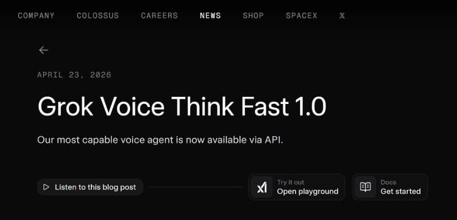 Grok Voice Think Fast 1.0