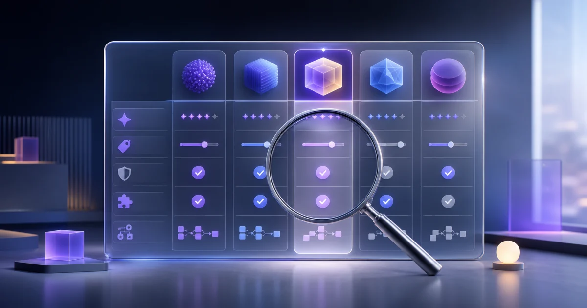AI tool evaluation scorecard comparing quality, price, privacy, and integrations